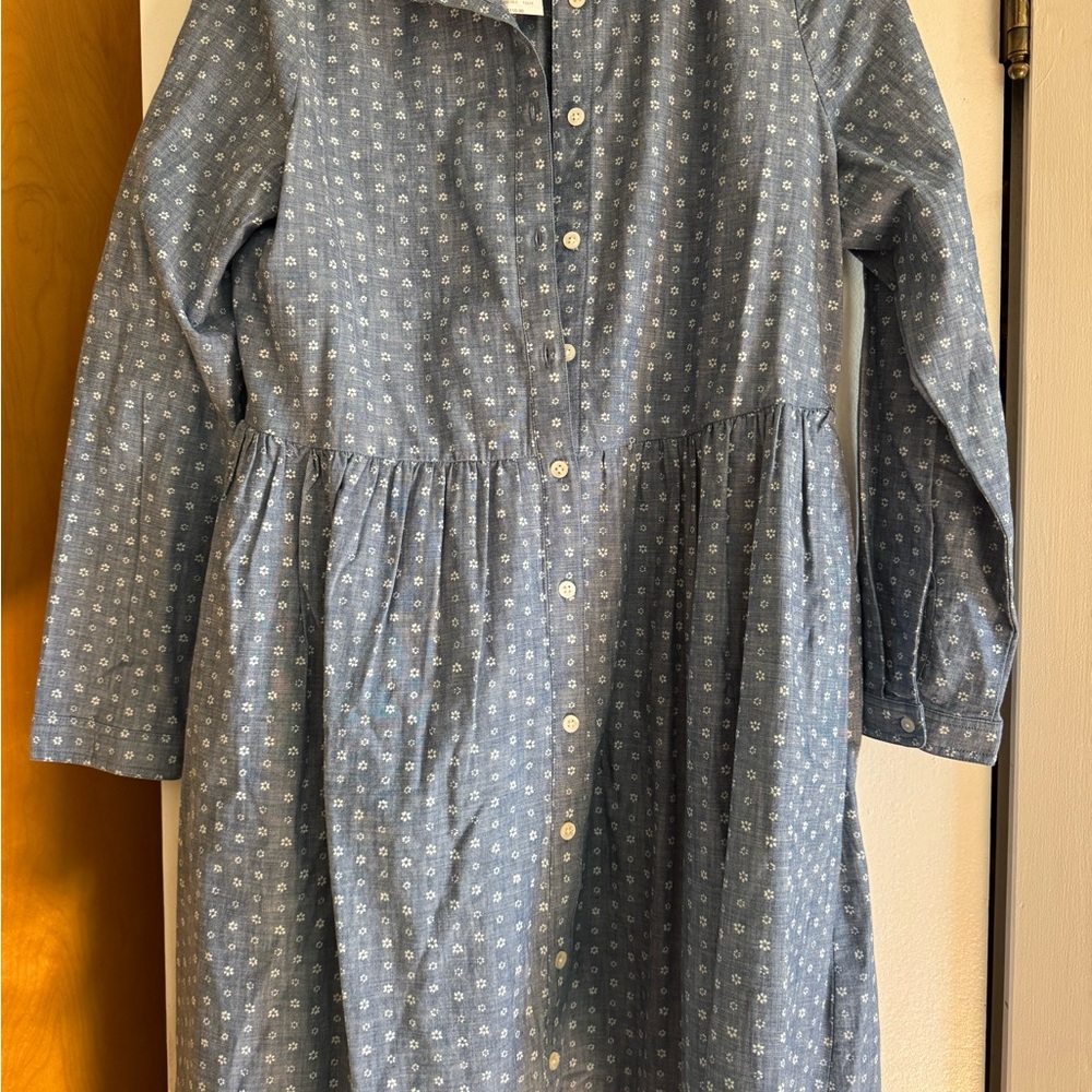 NWT, JCrew Charming Blue shirt Dress with pockets!